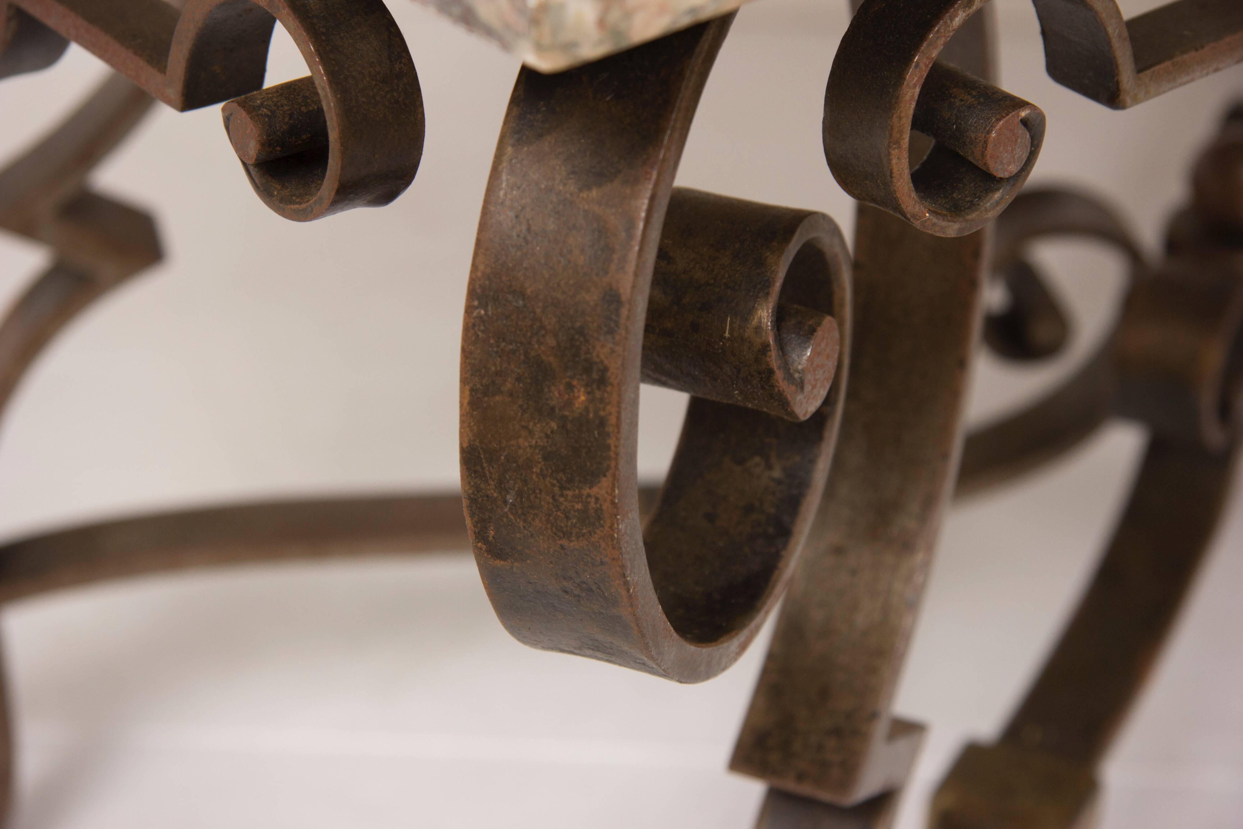 Art Deco marble top table by Piquet Lyon