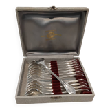 12 silver-plated oyster forks, SFAM silversmith, art deco printania