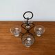 Bougeoir danois en métal et verre, années 1960