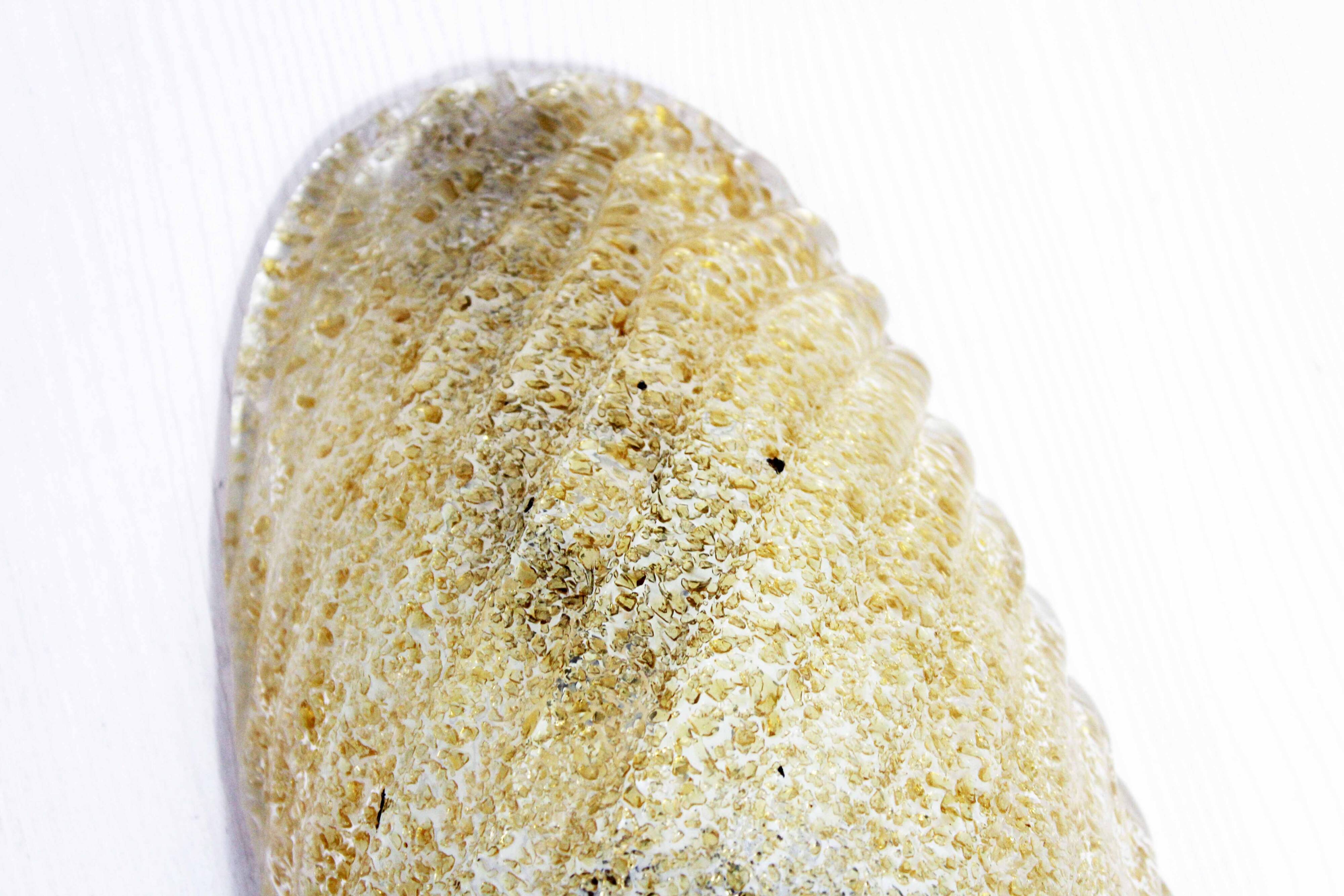 Pair of gilded glass wall lights 1970