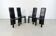 Chaises de salle à manger à dossier haut en cuir noir style Cidue, design italien des années 70