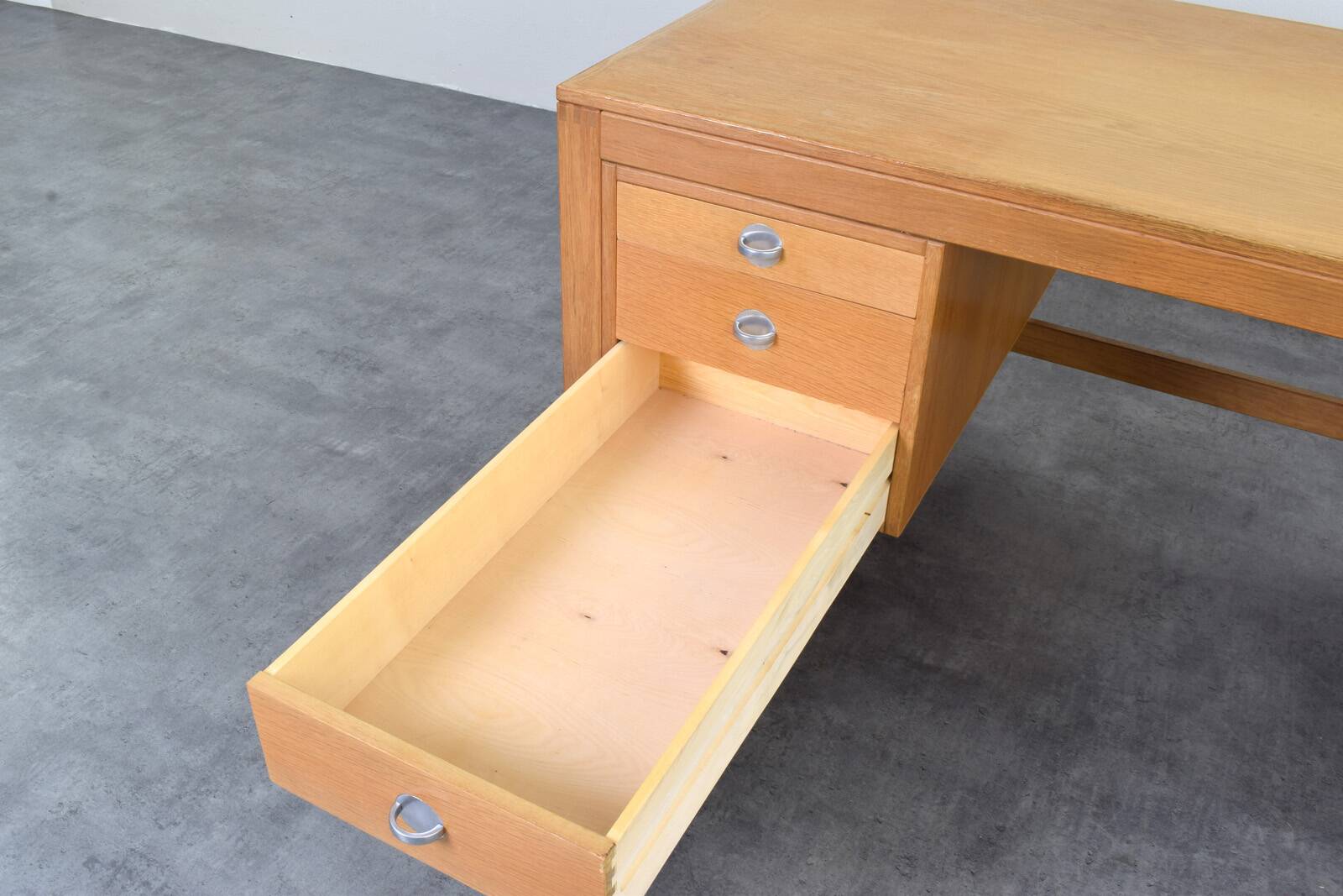 Mid-Century Oak Desk by Chr. Rasmussen for Randers Møbelfabrik, 1970s.