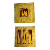 Set of two paintings on wood