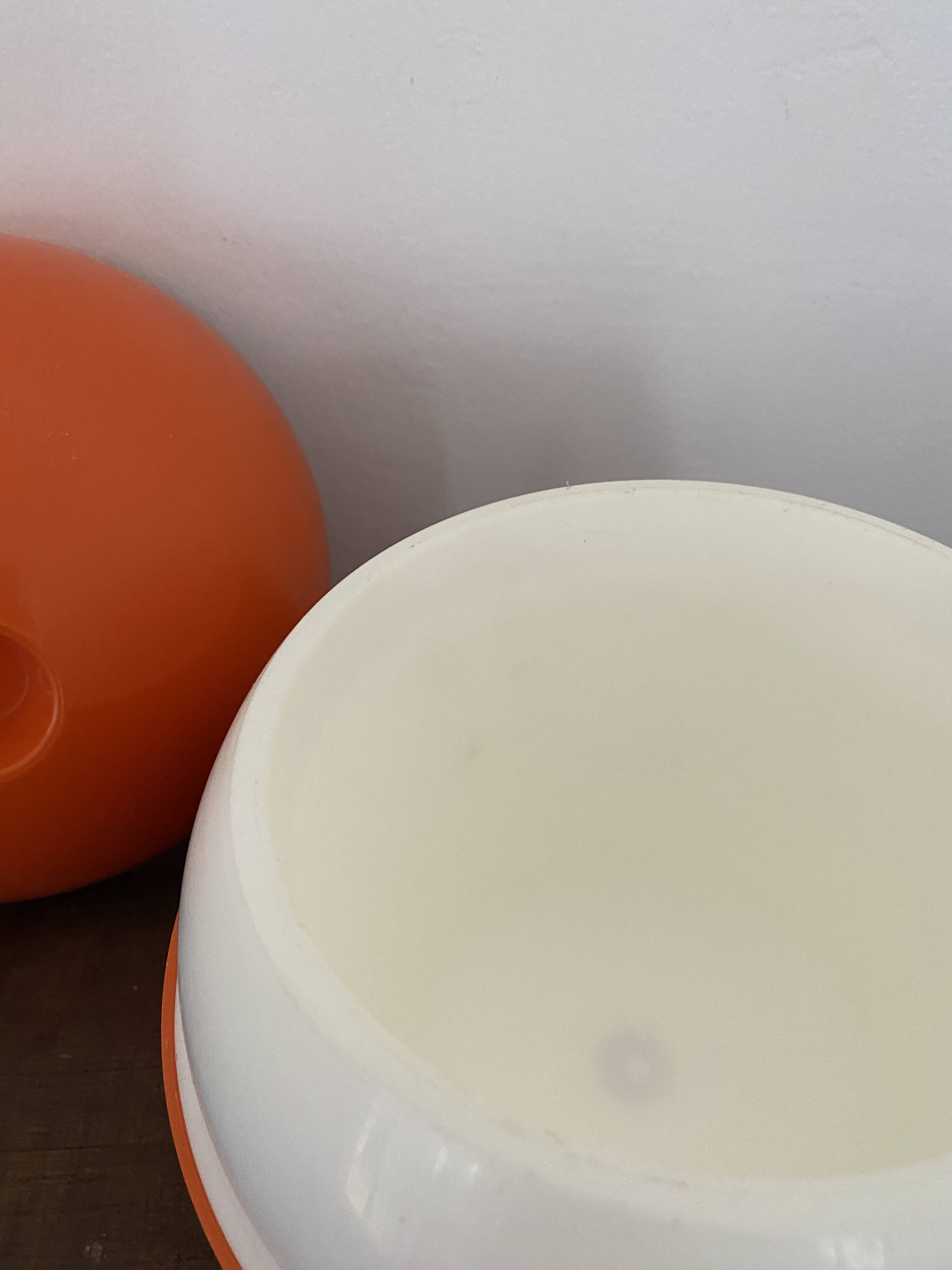 Vintage orange bucket in the shape of a FASYL bowling ball, diameter 18 cm