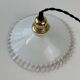 Antique lace-work pendant light in vintage opal, 24.5 cm