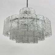 Mid-century design Doria Leuchten glass chandelier, 1970s