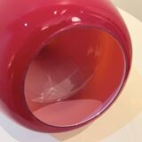 Red Opaline Glass Pendant Light 1970 Space Age Ceiling Lamp Free Form Orange