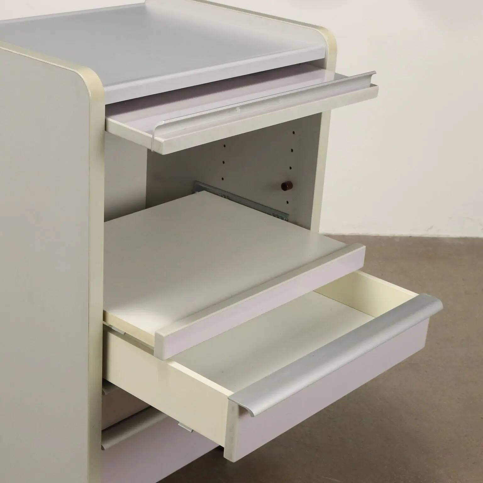 Vintage commode in aluminium and wood, Italy, 1990s.