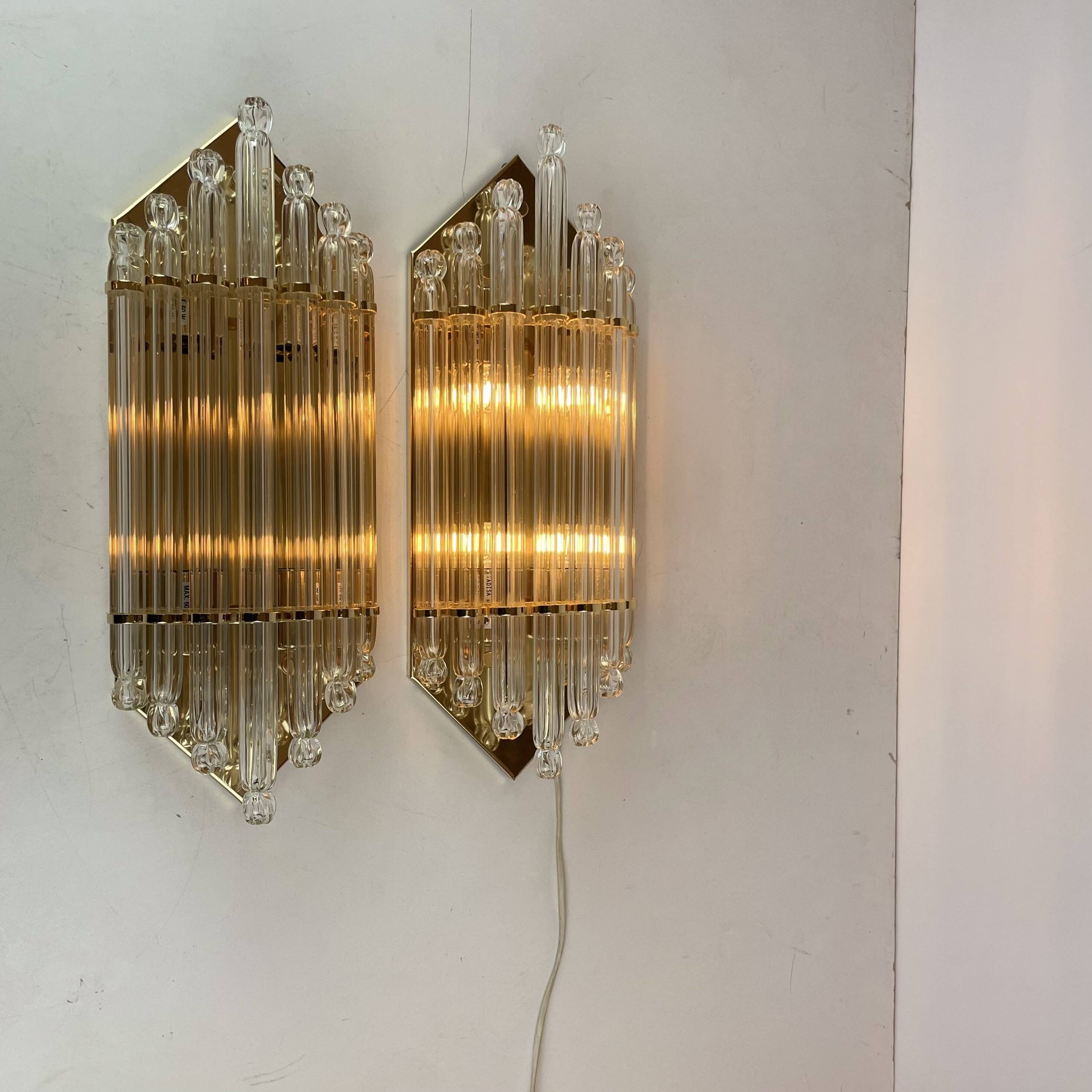 Pair of Hollywood Regency Sconces by Vadisa, 1980s