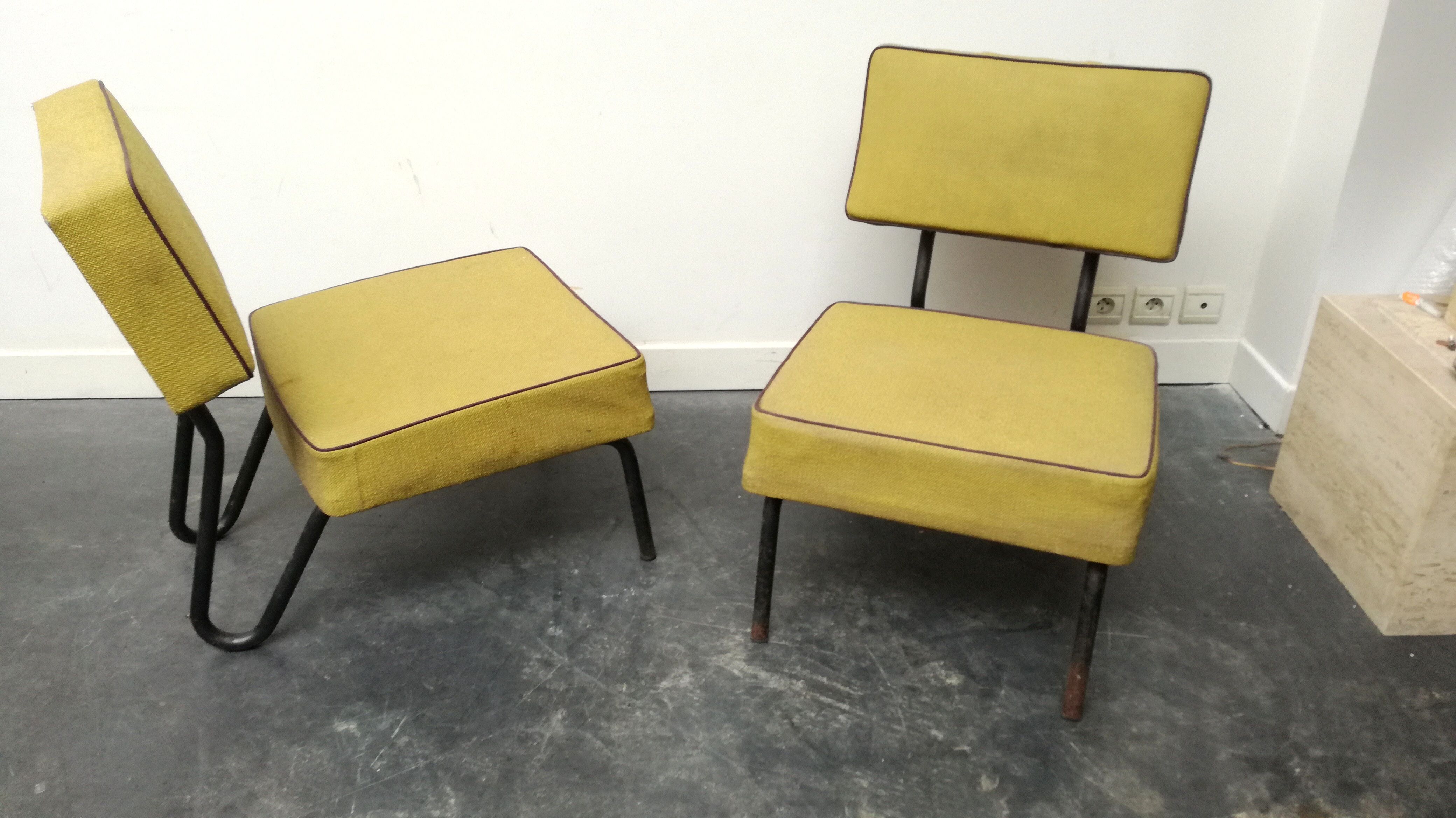 Pair of chairs by Jacques Hitier, 1950s