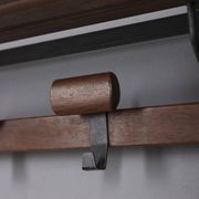 Vintage 1960s wall coat rack in metal and wood, italian design