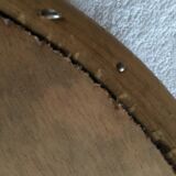 Vintage round rattan mirror 1950 29cm