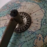 Earth globe map world vintage Denmark complete from 1972