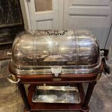 Silver-plated metal cutting trolley in the Louis XVI style