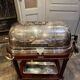 Silver-plated metal cutting trolley in the Louis XVI style