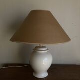 Neo-classical baluster lamp in cracked white earthenware from the 1970s.