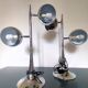 Rare vintage chrome lamps eye ball - tulip base - adjustable globes