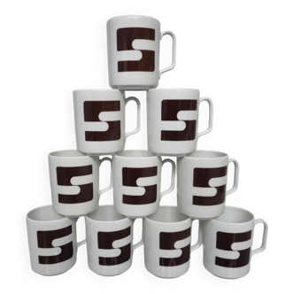 Set of 10 Georges Boyer Limoges cups