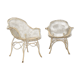 paire de fauteuils de jardin en fer forgé peint 1950