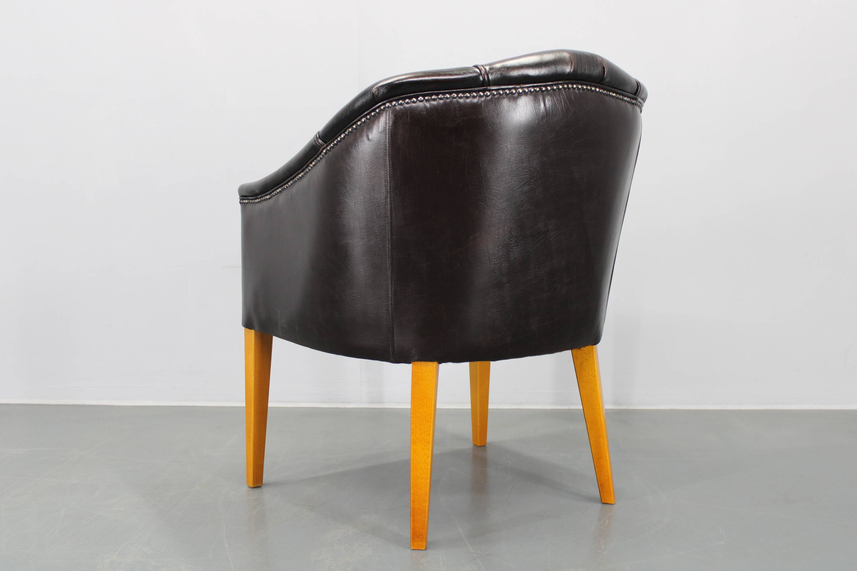 Vintage Leather Armchair, Czechoslovakia
