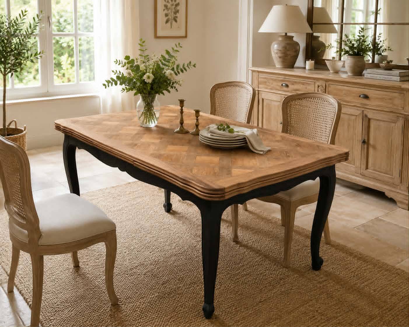 Table style regence en chene massif