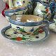 Tasses japonaises en porcelaine coquille d'œuf irisées - Peintes à la mains