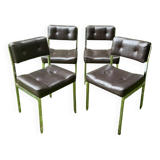 70s chairs in faux leather with chrome legs