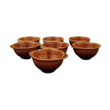 7 brown ear bowls in Sarreguemines earthenware
