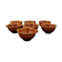 7 brown ear bowls in Sarreguemines earthenware
