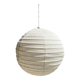 Hanging lamp in rattan and round japanese natural linen d:50