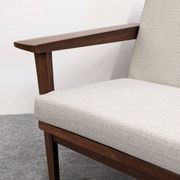 Scandinavian style three-seater sofa in teak, France circa 1950.