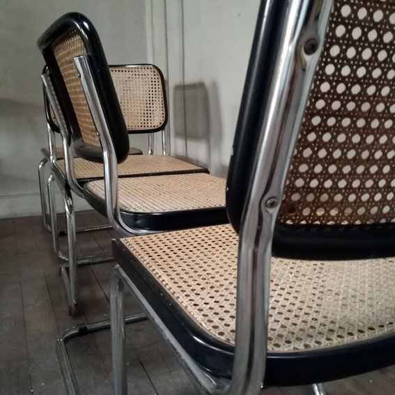 4 chairs cesca B32 Marcel Breuer