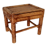 Antique burnt bamboo stool