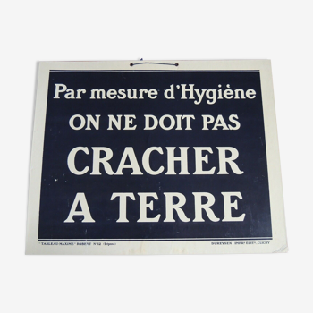 Pancarte d'usine "tableau-Maxime" Robert n°12 Cracher à Terre