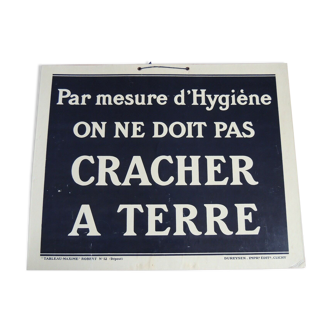 Pancarte d'usine "tableau-Maxime" Robert n°12 Cracher à Terre