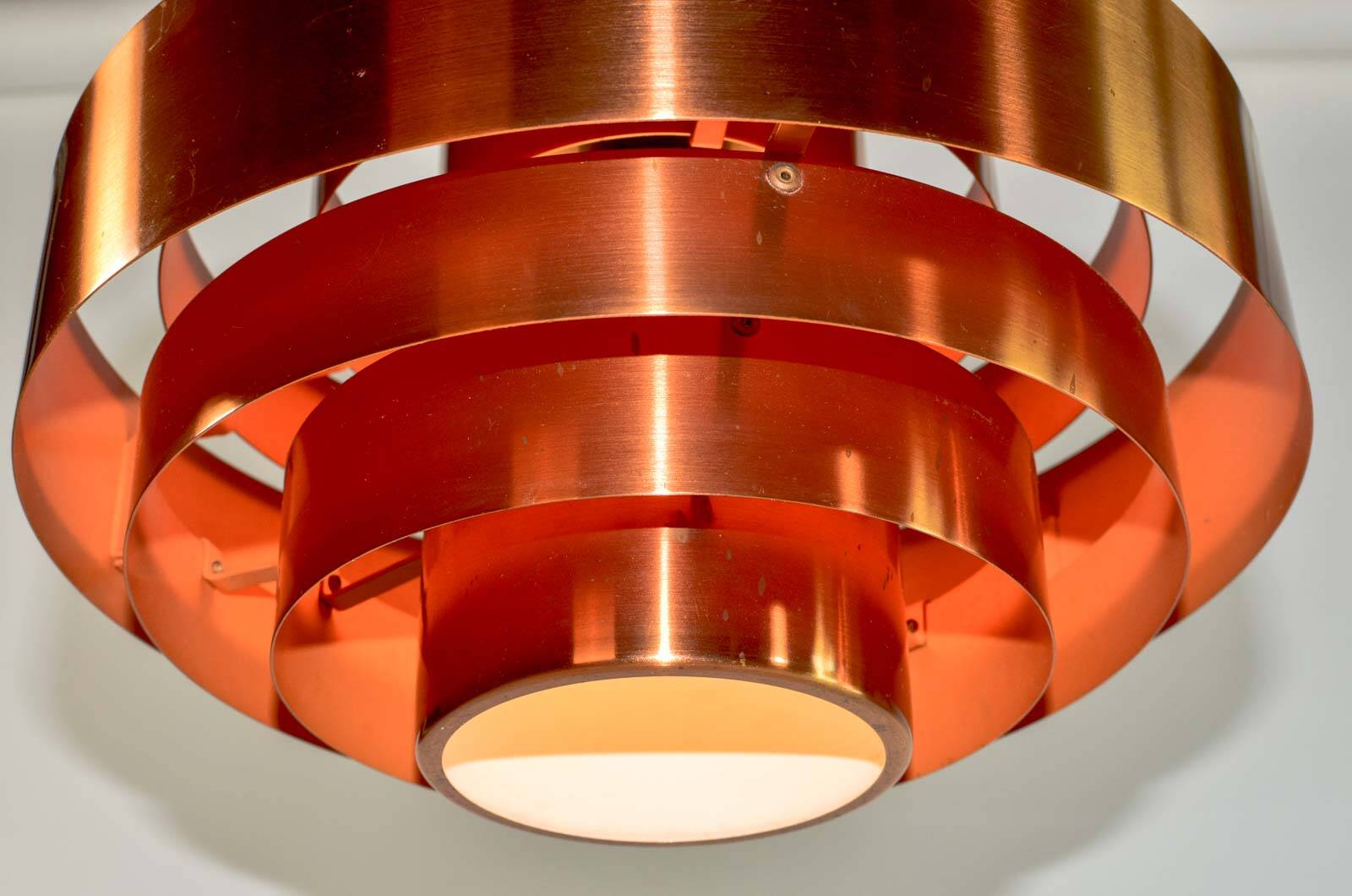 Pair of Midcentury Copper Pendants by Jo Hammerborg for Fog & Mørup, 1960s