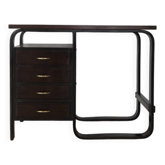 Giuseppe Pagano Pogatschnig Italian Dark Wood Desk for Gino Maggioni, 1940s