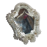 Venetian mirror 22cm X 24 cm Murano glass to pose 50s
