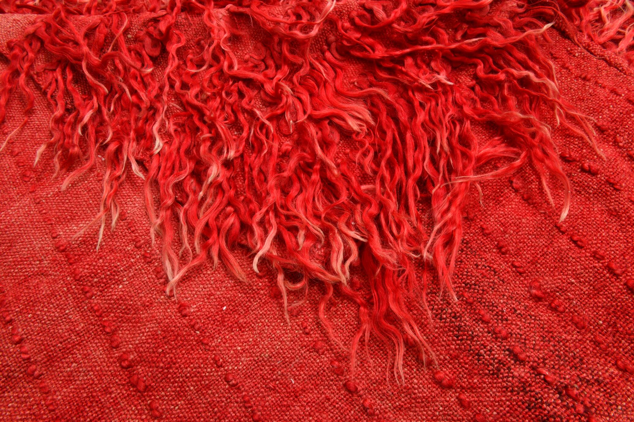 4x6 Turkish Handwoven Red Kilim Rug, Super Soft Bohemian Carpet, Antique