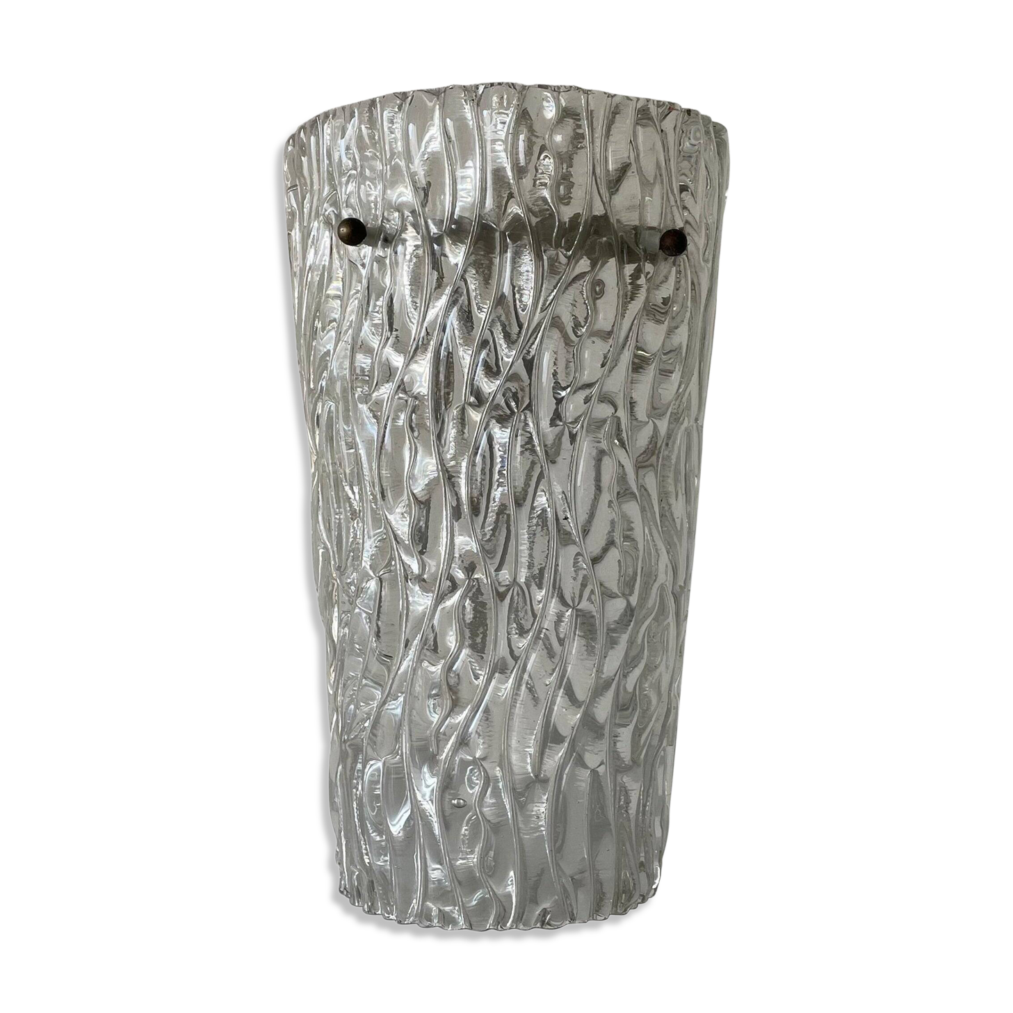 Simple arch-shaped wall light in textured glass, 1950s, Germany.