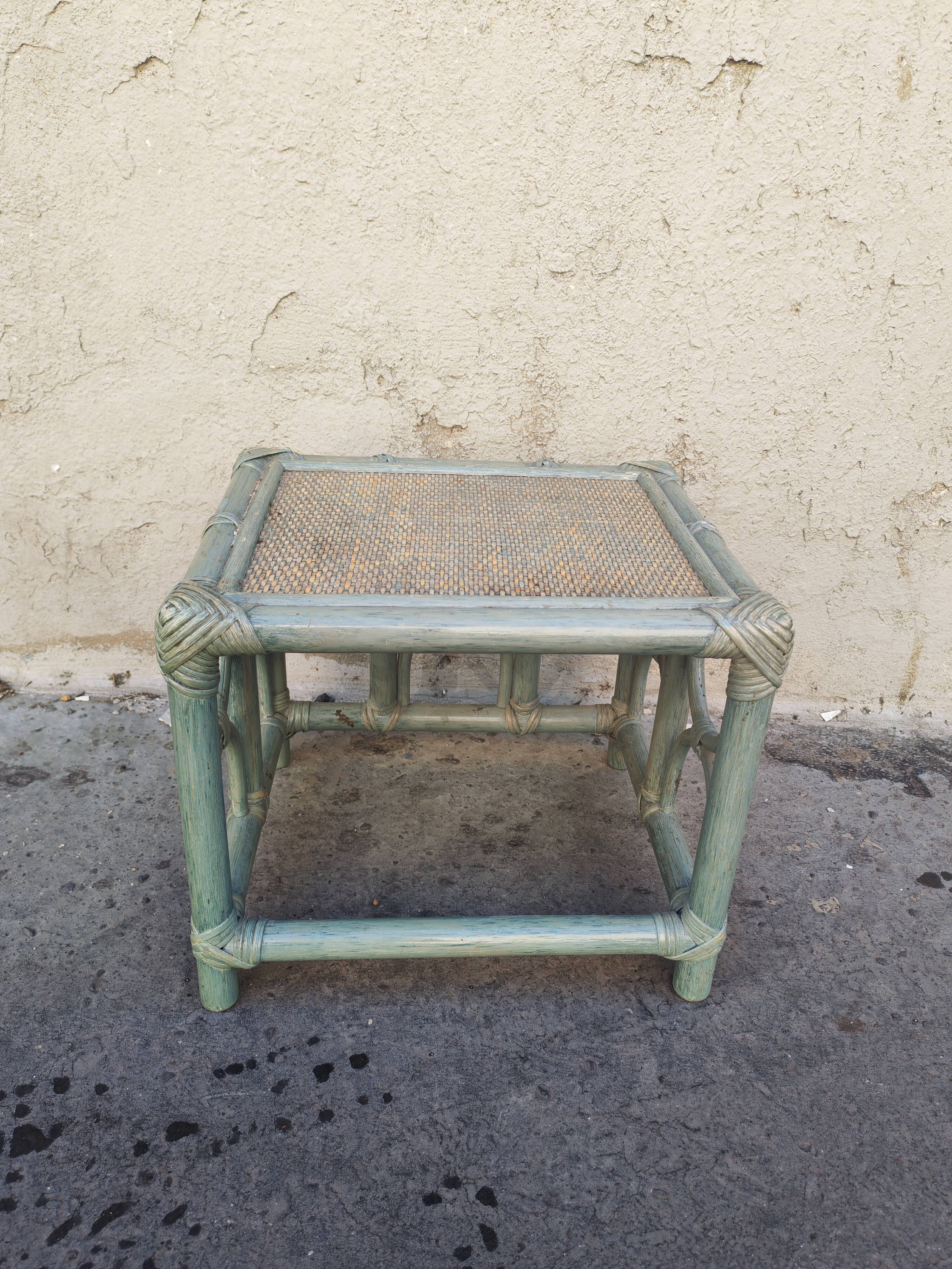 Small bamboo side table