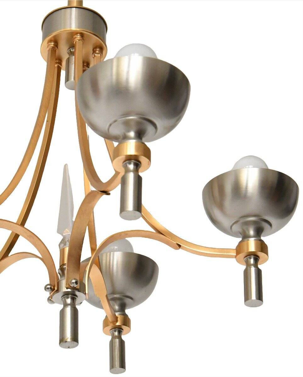 Vintage chandelier in gold and silver metal