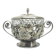 Art Nouveau sugar bowl, silver-plated brass, Poland, 1920s