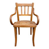 Children's bistro chair in wood and caning