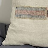 Square cushion in vintage fabric, Kilim style.