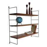 String Style Vintage Wire Wall-Mounted Bookshelf in Teak