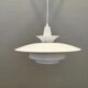 Classic danish designed hanging lamp from the 80s, in white lacquered metal