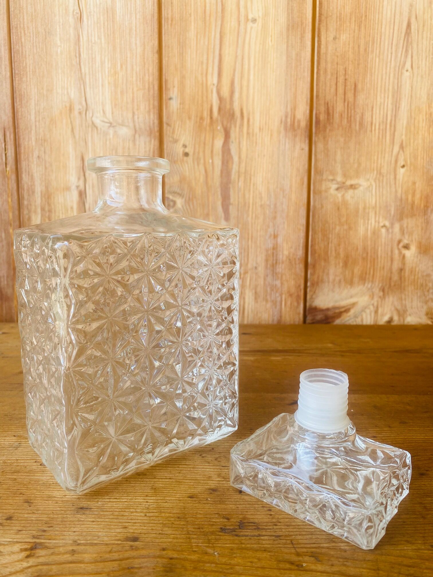 Vintage rectangular whisky decanter 70s