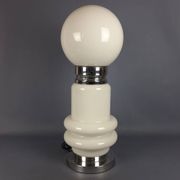 Murano glass table lamp by Nason, Birillo metal, Space Age design 1970.