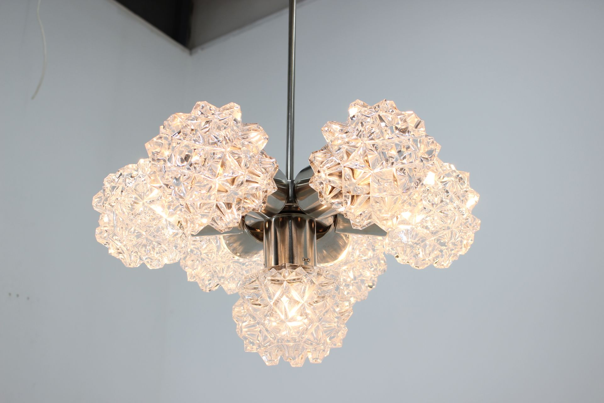 Mid-century glass chandelier , Kamenický Šenov, 1960´s
